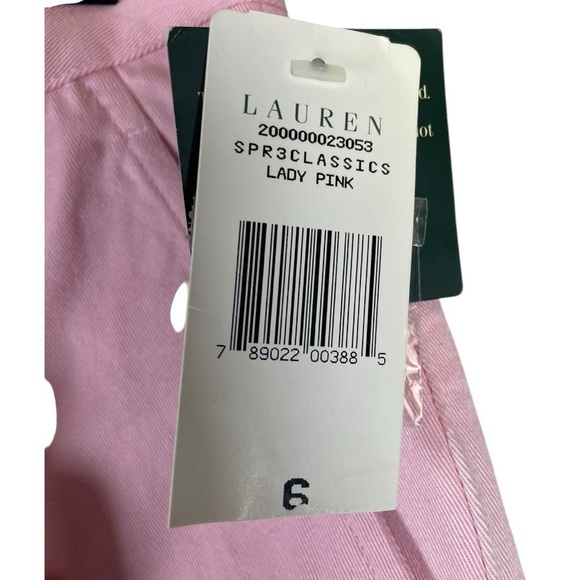 NWT Lauren Ralph Lauren Women’s Lady Pink Chino High Waisted Shorts - Picture 3 of 5